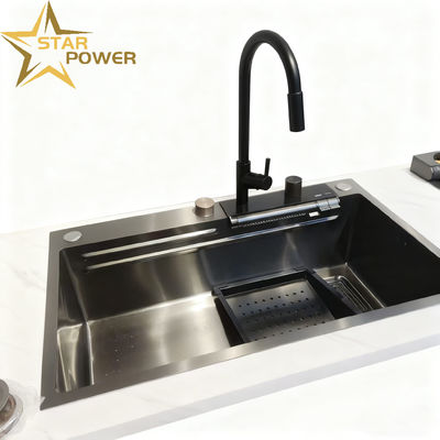 Harga bagus Bahan makanan 304/316 Stainless Steel Cuisine Sink dengan 25-30cm Deep Basin dan Fingerprint-Proof PVD Coating on line