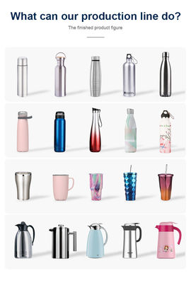 Lini Produksi Peralatan Masak Termos Besi tahan karat Logam Aluminium Vacuum Flask Mesin Pembuat Botol Air