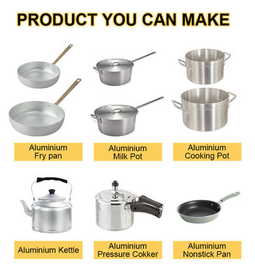 Lini Produksi Peralatan Masak 380V 50HZ, Mesin Pembuat Panci Aluminium Otomatis