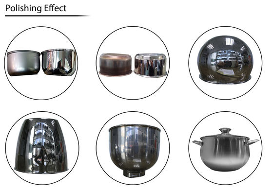 Meja putar logam stainless steel tutup cermin pot tangki getaran buffing polishing mesin