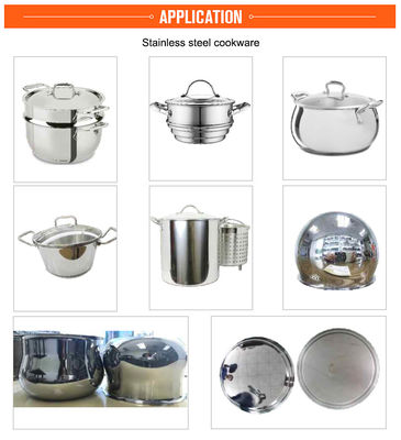 Mesin pemoles panci peralatan masak ss otomatis profesional