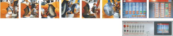 0.37kw Disk Type Multi-Stasiun Auto Polisher untuk Mesin Pengamplasan Metal Ware untuk Metal Ware / Cookware