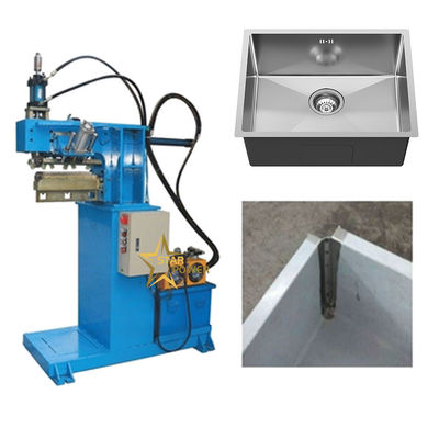 80mm/s Mesin penekan tepi wastafel buatan tangan Pengerem hidraulik Pneumatic Clamping Rolling Crack