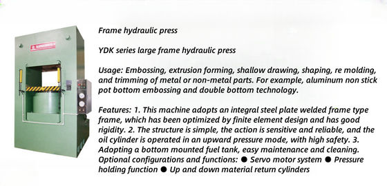 Pengolahan Berkinerja Tinggi Mesin Pencet Hydraulic Frame YDK yang sepenuhnya otomatis