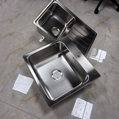 Frosted Brushed Stainless Steel Sink Nano Gun Grey Stainless Steel Sink 304 Stainless Steel Sink dipasang di bawah panggung