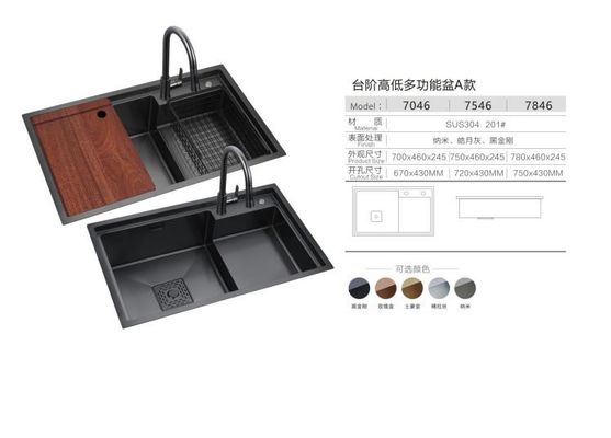 Smart Black Nano Whale Air Terjun Single-Slot Honeycomb Wash Basin Sink Sink Mounting Bracket Sink Aksesoris