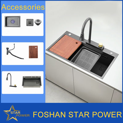 Kuarsa tahan lama Anti Splash Scratch Proof Mudah Bersih Countertop Sink Untuk Dapur sibuk