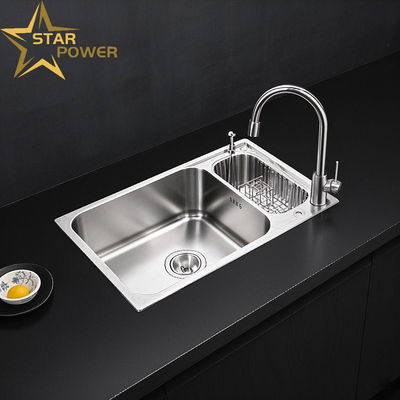 304 stainless steel tunggal dan double sink terintegrasi cetakan menebalkan dan memperdalam