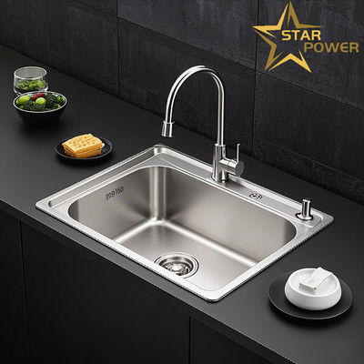 304 stainless steel tunggal dan double sink terintegrasi cetakan menebalkan dan memperdalam