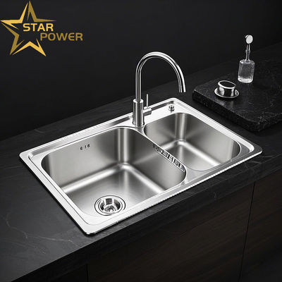 304 stainless steel tunggal dan double sink terintegrasi cetakan menebalkan dan memperdalam