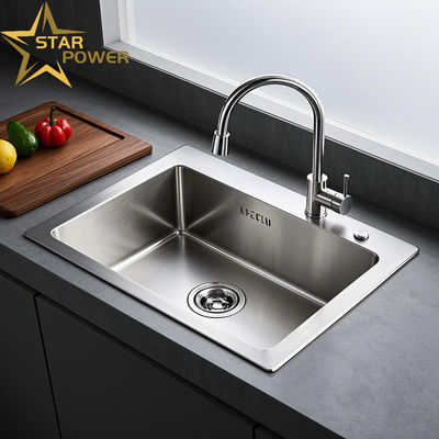 Harga bagus Baja tahan karat buatan tangan wastafel dapur komersial penggunaan ganda on line