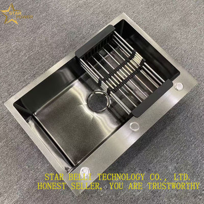 304 stainless steel khusus untuk baskom cuci tangan besar single trough tebal pencegahan karat terintegrasi dapur wastafel
