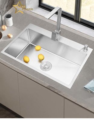 Kekuatan tahan lama mudah dibersihkan Stainless Steel Hand Sink untuk dapur rumah tangga