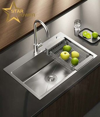 Sink dapur yang disesuaikan Stainless Steel Sink buatan tangan Kualitas tinggi
