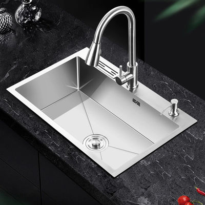 Sink dapur yang disesuaikan Stainless Steel Sink buatan tangan Kualitas tinggi