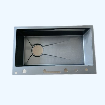Stylish Grey Tone Grey Partition-Designed Kitchen Sink Partition untuk kontrol air, penampilan abu-abu cocok dapur modern