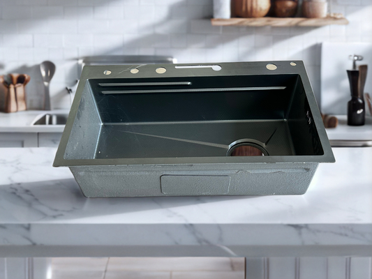 Stylish Grey Tone Grey Partition-Designed Kitchen Sink Partition untuk kontrol air, penampilan abu-abu cocok dapur modern