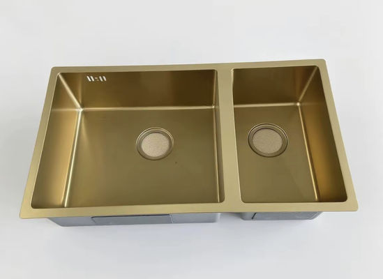 Harga bagus Bak Cuci Stainless Steel Mangkuk Ganda Emas – Anti Noda, Tahan Lama, Ideal untuk Dapur Modern on line