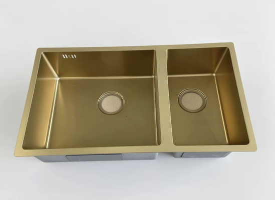 Bak Cuci Stainless Steel Mangkuk Ganda Emas – Anti Noda, Tahan Lama, Ideal untuk Dapur Modern