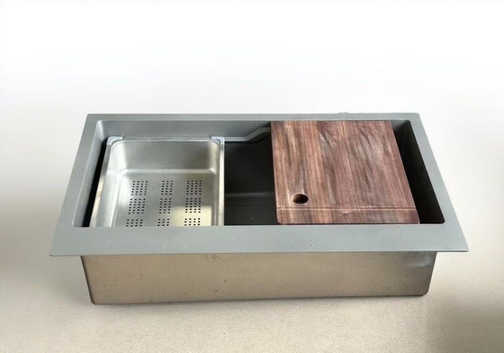 304 stainless steel Double Bowl Cuisine Sink dengan Aksesoris