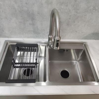 Sink dapur stainless steel dengan rak