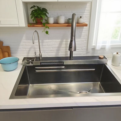 Wastafel Dapur Stainless Steel Undermount dengan Papan Pengering