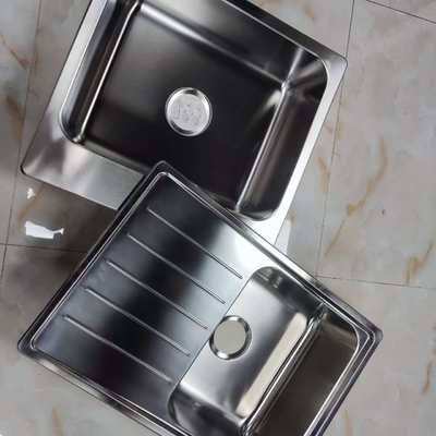 304 Stainless Steel Double Bowl Sink Dapur dengan Drainer