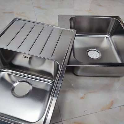 304 Stainless Steel Double Bowl Sink Dapur dengan Drainer
