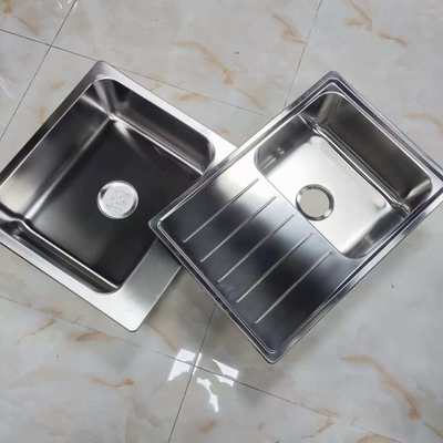 304 Stainless Steel Double Bowl Sink Dapur dengan Drainer