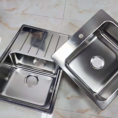 Bak Cuci Piring Dapur Baja Tahan Karat 304 Mangkuk Ganda Undermount