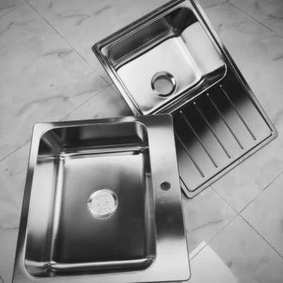 Bak Cuci Piring Dapur Mangkuk Tunggal Baja Tahan Karat 304 Undermount atau Top Mount