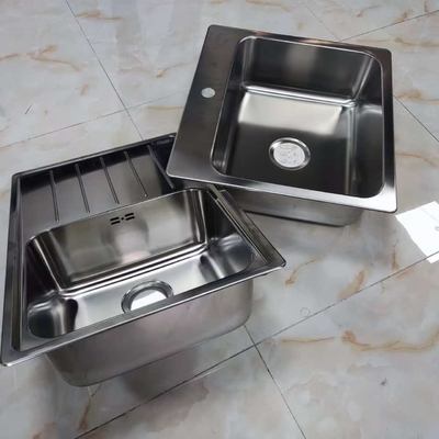 Bak Cuci Piring Dapur Mangkuk Tunggal Baja Tahan Karat 304 Undermount atau Top Mount