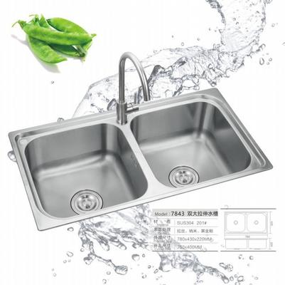 Harga bagus 304 Stainless Steel Single Bowl Cuisine Sink Undermount atau Topmount on line