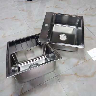 304 Stainless Steel Single Bowl Cuisine Sink Undermount atau Topmount