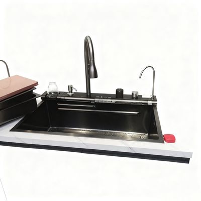 Harga bagus Sink dapur stainless steel premium dengan keran lengkungan tinggi. on line