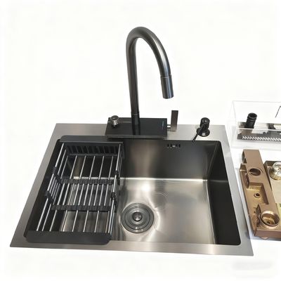 Premium Stainless Steel Dapur wastafel dengan High - Arc Faucet