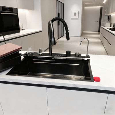 800mm Double-Bowl Stainless Steel Sink Kitchen Set dengan keran High-Arc dan 1 tahun garansi untuk dapur modern