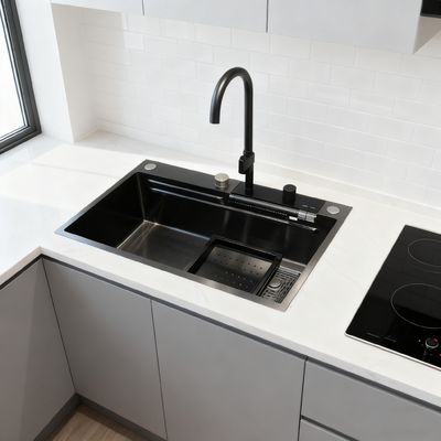 800mm Dual Basin Stainless Steel Cuisine Sink dengan Finish Brushed, Sound-Damping Pads, dan Rear-Set Drain