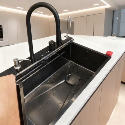 800mm Dual Basin Stainless Steel Cuisine Sink dengan Finish Brushed, Sound-Damping Pads, dan Rear-Set Drain