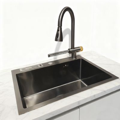 Harga bagus Bak Cuci Dapur Stainless Steel Mangkuk Tunggal Extra-Dalam DeepMax Pro 10 inci dengan Permukaan Halus dan Bantalan Peredam Suara on line