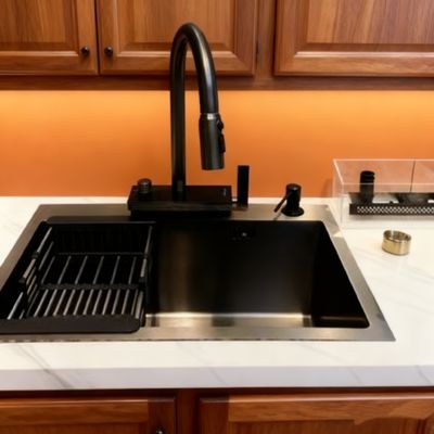 Artisan-Crafted 304 Stainless Steel Single Kitchen Sink - Hand-Polished Brushed Finish