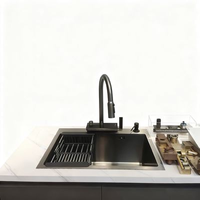 Harga bagus CNC-Finished Hand-Polished Food Grade 304 Stainless Steel Single Bowl Cuisine Sink dengan Panel Tepak on line