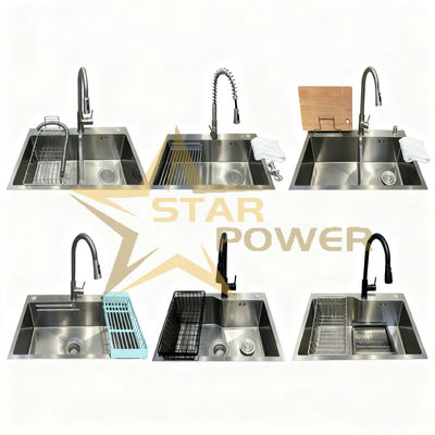 Harga bagus Custom-Grade 304/316 Stainless Steel Dapur wastafel dengan tangan dipoles akhir dan desain satu mangkuk on line