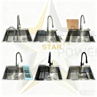 Harga bagus 304 Baja tahan karat PVD Antibakteri buatan tangan Sink dapur bawah tanah dengan keamanan kelas makanan on line