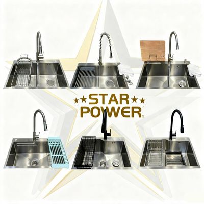 Harga bagus Sink dapur buatan tangan yang dilapisi PVD tahan korosi dari 304/316 stainless steel dengan panel tebal on line