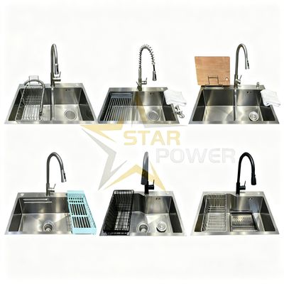 Harga bagus 1.8mm Tepak 304/316 Stainless Steel Cuci Dapur dengan 25-30cm Deep Basin Undermount Single/Double Bowl on line