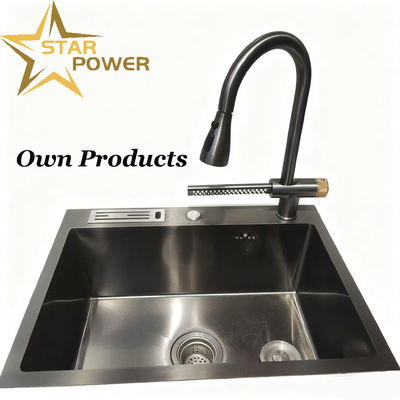 Harga bagus Bak Cuci Dapur Stainless Steel Buatan Tangan Dilas Mulus dengan Lapisan PVD dengan Bahan Food-Grade 304/316 on line