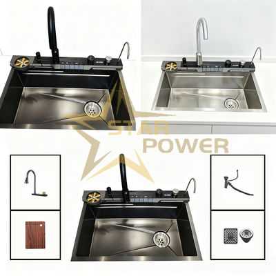 Harga bagus PVD yang dipadatkan pada suhu tinggi, buatan tangan, tahan lama, sink pinggan dua dengan bahan kelas makanan 304/316 on line