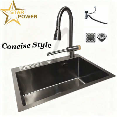 Eco-Friendly 304 Stainless Steel Dapur wastafel dengan 250-300mm Bowl kedalaman dan 1,2-1,5mm Panel Ketebalan