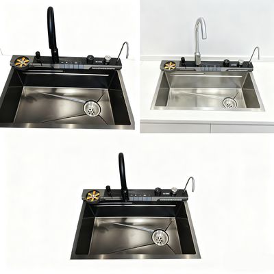Harga bagus Designer Co-Branded Hand-Brushed Stainless Steel Sink dengan 304/316 bahan kelas makanan dan 25-30cm Deep Basin on line